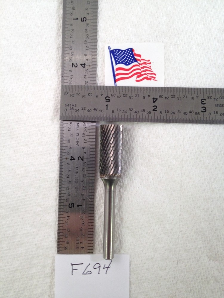 1 NEW FALCON / SGS 6MM SHANK CARBIDE BURR SA-5. DOUBLE CUT 1″ LOC (F694)