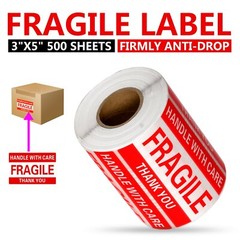 1 Roll 500 2×3 Fragile Stickers Fragile Label Sticker Handle With Care Mailing