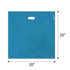 Plastic Shopping Bags 500 Low Density Retail Blue Handles 20″ x 20″ x 5″