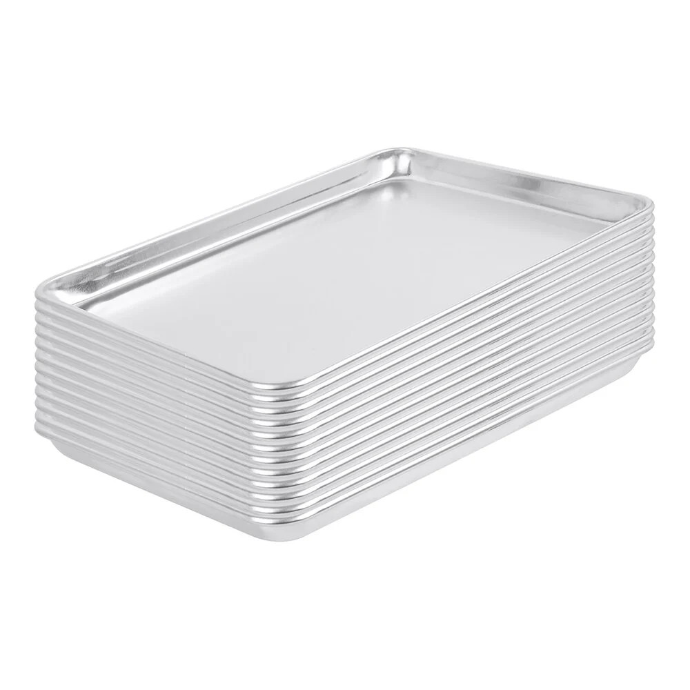 Lot 12 – Choice Half Size 13″ x 18″ 19 Gauge Wire in Rim Aluminum Bun Sheet Pan