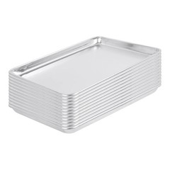 Lot 12 – Choice Half Size 13″ x 18″ 19 Gauge Wire in Rim Aluminum Bun Sheet Pan