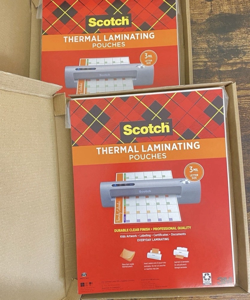 Scotch Thermal Laminating Pouches 3mil Letter Size 8.9×11.4in 200 sheets total