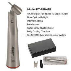 Dental 45° Angle inner Channel contra angle fiber optic LED 1:4.2 handpiece USA