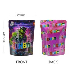 28g Mylar Zipper Bags | 5 Designs Mixed Horror Cartoon Packaging Bags for Gummy