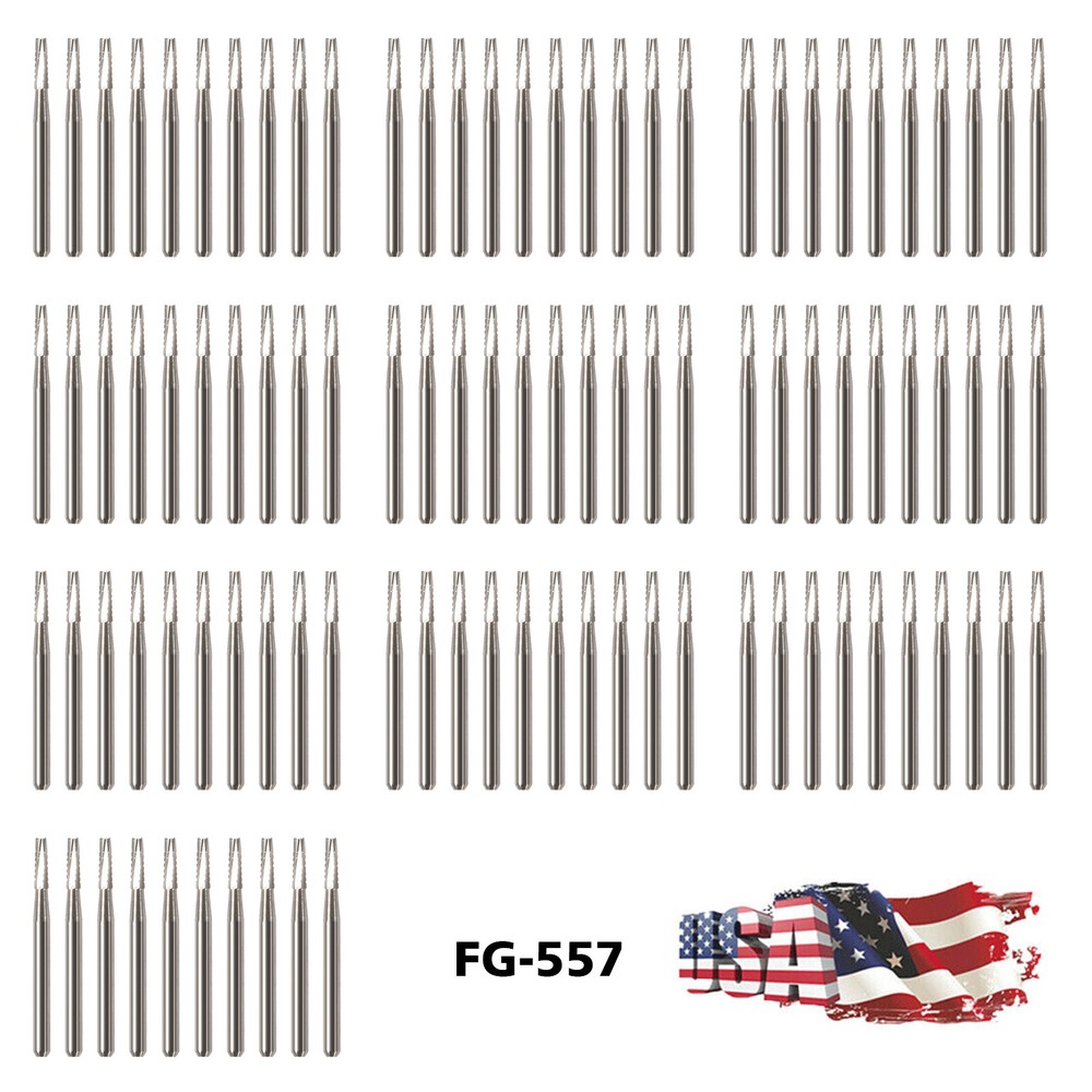 10-100PCS Dental Tungsten Carbide Steel Burs FG-557 for High Speed Handpiece