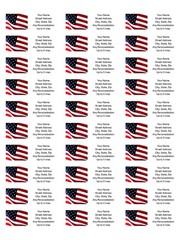 81 Personalized Return Address Labels Custom Mailing Stickers USA Waving Flag