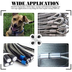 340Pcs Stainless Steel Wire Rope Cable Thimbles Aluminum Crimping Loop M2-M5 Kit