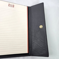 Poltrona Frau Leather Portfolio Dark Gray Snap Flap Close for 8.5 x 11 Notepad