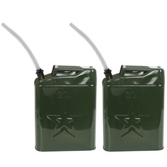 2PCS Jerry Can 5 Gallon 20L Can Metal Tank Emergency Backup Off-road