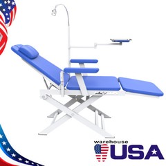 5 Types Portable Dental Folding Chair Package LED Light+Air Turbine Unit 4 Holes