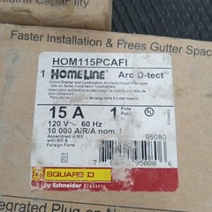 Lot 3 NOS- Square D Homeline 1 Pole 15A 120VAC Circuit Breaker – HOM115PCAFI –