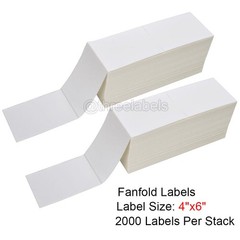 4000-20000 4×6 Fanfold Direct Thermal Shipping Labels Perforated Label For Zebra