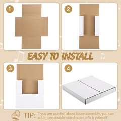 Fuutreo 100 Pack 7 Inch Vinyl Record Mailers Boxes 45 RPM Easy Fold LP White