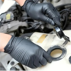 Disposable Nitrile Exam Gloves, 5 Mil Black, Powder-Free Heavy Duty Clean Glove