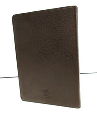 Address Book w Tabs Desk Size 5×7 Morocco Leather Softcover Graphic Image BROWN