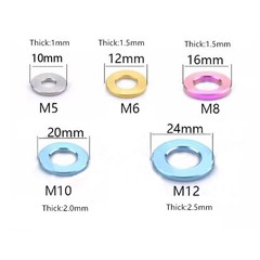 10 Pcs Titanium Washer M4/M5/M6/M8/M10 Flat Gaskets Bolt Washers