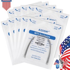 AZDENT Dental Orthodontic Stainless Steel Arch Wire Round Nature Form 10pcs/pack