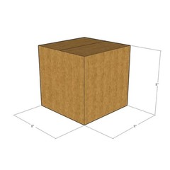 25 8x8x8 Kraft Brown Corrugated Shipping Boxes Multi-Depth 48 ECT Double-Wall