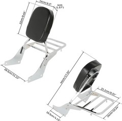 Backrest Detachable Sissy Bar W/Luggage Rack Backrest for Honda Shadow SABRE