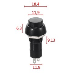 10x On/Off Push Button Bolt-On Switch Black Button Push-To-Make Self-Locking 12V