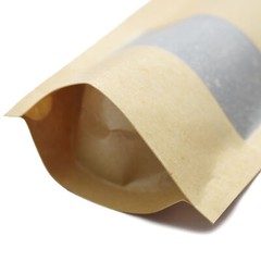 100 Kraft Stand Up Resealable Bags Snack Packaging Pouch w/Window Many Sizes
