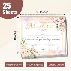 Floral Marriage Certificates, Wedding Certificate for Wedding Ceremony Propos