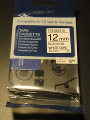 2 PACK BROTHER TZe-231 12mm 1/2″ LABEL CASSETTE BLACK PRINT WHITE TAPE ORIGINAL