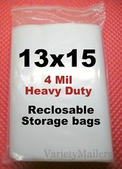 12 Clear Reclosable 13”x 15” HEAVY DUTY 4 MIL Resealable Food Grade Bags