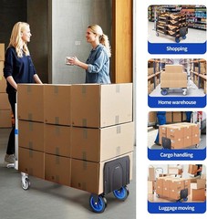 3 in 1 Aluminum Hand Truck Folding Dolly Cart 660 lbs Capacity Heavy Duty