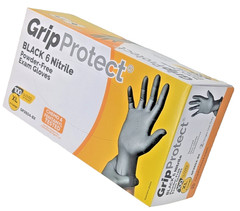 6 Mil BLACK Nitrile Powder-Free Exam Gloves Box of 100