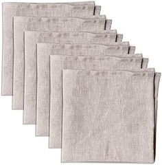 100% Pure Linen Dinner Cloth Napkins 15 x 15 Inch Natural – Set of 6 Pack Europe