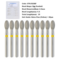 Dental Diamond Burs Football FG 368/023C 379-023F Egg Shape Coarse High Speed