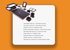 Star Luxury Leather&Wood Desk Set 11 Pcs with Double Tray Desk Organizer Emerald