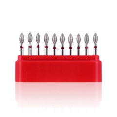10Pcs Diamond Burs FOOTBALL #368-023F FINE RED DEFEND Friction Grip