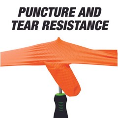 Heavy Duty Industrial Orange Nitrile Gloves with Raised Diamond Texture, 8-mil