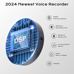High-Capacity Voice Recorder with AI Noise Cancellation & USB-C Compatibility