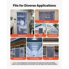 Uimoso PVC Strip Curtain 101 ft x 12 in Thermal Insulating Plastic Door Cover
