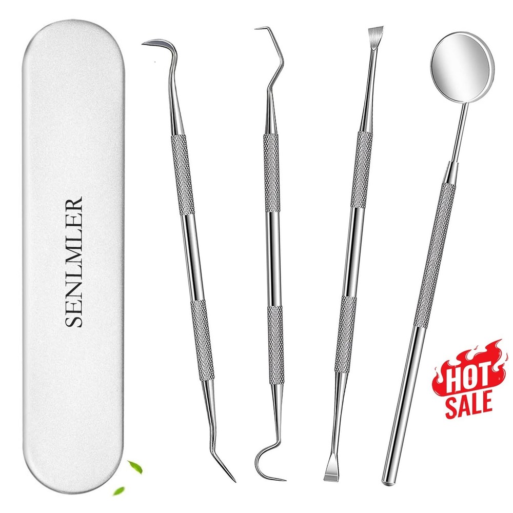 4 Pcs Dental Tools, Professional Remover Teeth Cleaning Tool Kit, Tooth Cleaner