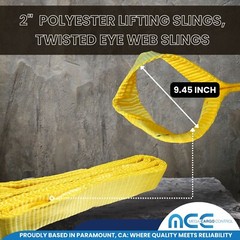 1 Pack 2″ x 9ft Twisted Eye Web Sling Lifting Strap Industrial 3100 lbs