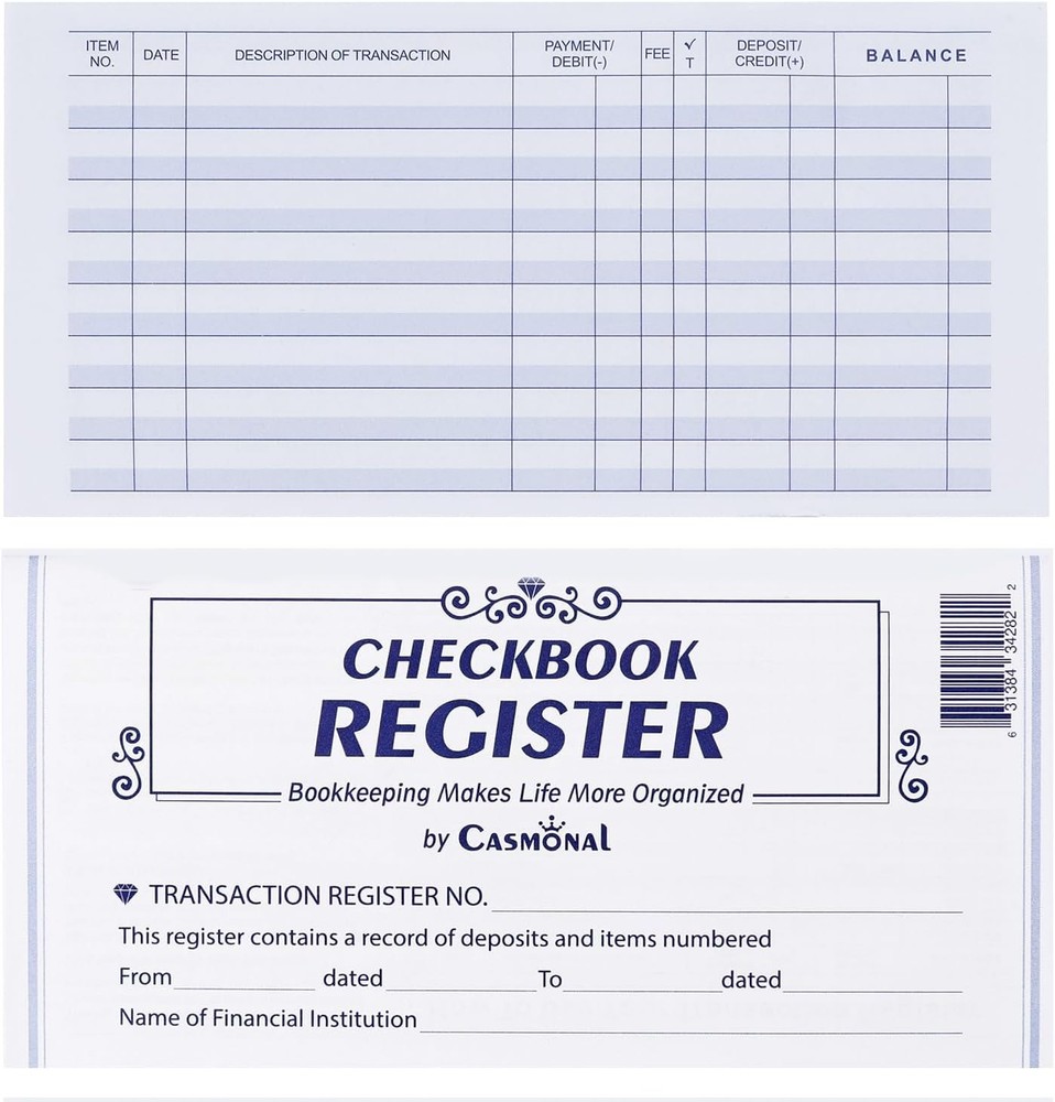 12 Pack Checkbook Register, Check Register Books For Personal & Work Use