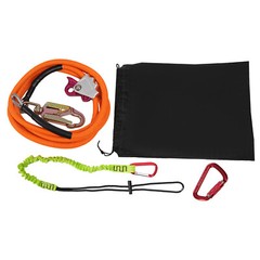 Climbing Lanyard Steel Wire Core Flipline Kit Outdoor Safety Rope 5/8in*12ft