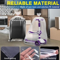 5 Pack 40” x 58” Extra Large Clear Plastic furniture Bags, 2 Mil Storage Ba…
