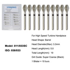 Dental Diamond Burs FG Barrel Diamond Bur Super Coarse High Speed Friction Grip