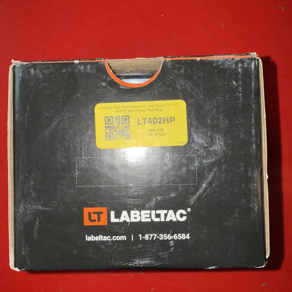 LabelTac LT402HP Indoor/Outdoor Vinyl Label Tape 4″x150′, White