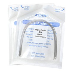 10PCS AZDENT Dental Orthodontic Super Elastic Niti Round Arch Wire Nature Form