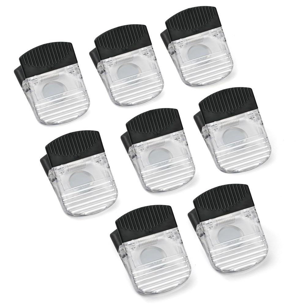 Large Clear 2 Inch Magnetic Office, Paper and Bag Clips, 8-Pack