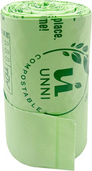 Compostable T-Shirt Bags with Tie Handles, 2.6 Gallon / 9.84 Liter, 50 Count, 0.