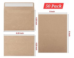 eBay Standard Envelope 4×6 With Protective Card ,Trading Card Shipping. 50 Pack