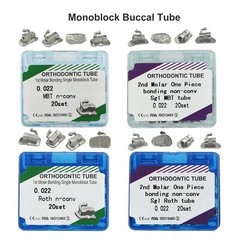 tubos de ortodoncia Dental Orthodontic Buccal Tube 1st 2nd Molar MBT Roth 022