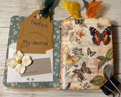Junk Journal Handmade Booklet Book Vintage “Nature Butterfly” Pockets, Ephemera